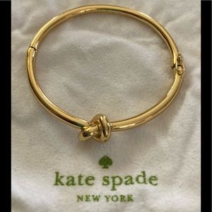 KATE SPADE Signed Gold Tone Single Knot Bangle